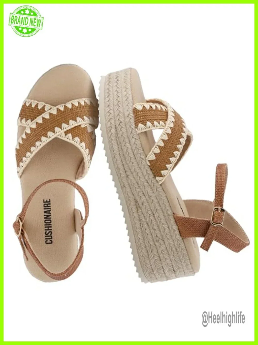 Womens Espadrille Platform Sandals - Cushioned Insole Round Toe Adjustable